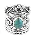 Jewelry : Wide Sterling Silver Turquoise Armor Band Ring (Size 6,7,8,9,10,11,12,13,14)