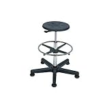 Safco Soft-Tough Workbench Height Black Drafting Stool with Footrest
