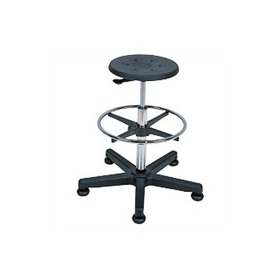 Safco Soft-Tough Workbench Height Black Drafting Stool with Footrest