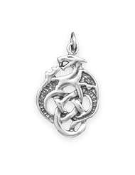 Oxidized Celtic Dragon Charm