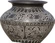 Gift Metal Craft Unique Handmade Indian Pot Artifacts and Collectibles 4 inches Dia: 15 inches