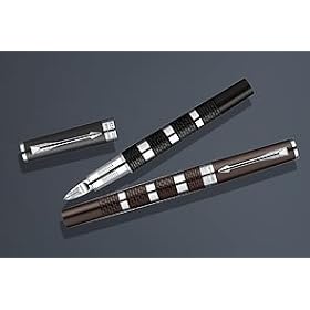 Parker Ingenuity Large Daring Black Rubber and Metal Chrome Trim (CT) 5th Technology Mode Pen (S0959230): Office Products