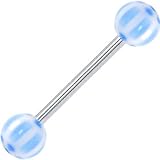 Barbell - Light Blue SOCCER BALL Tongue Ring
