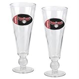 Atlanta Hawks NBA 2pc Pilsner Glass Set with Basketball on stem - Oval Logo