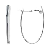 Sterling Silver Hidden Clickit 29mm Long Oval Hoop Earring
