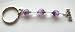 Handmade Gemstone Ametyhyst Crystal Quartz Beaded Mom Mother Keychain Gift