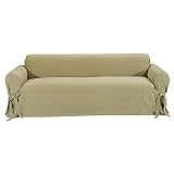 ClassicSlipcoversBrushedTwillSofaSlipcover,Khaki