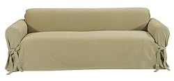 Classic Slipcovers Brushed Twill Sofa Slipcover, Khaki