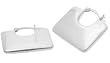 Sterling Silver Polished Square Earring Set with Saddleback Clasp