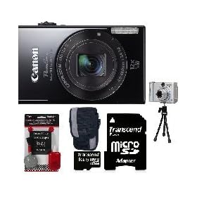Canon PowerShot ELPH 530 HS 10.1 MP Wi-Fi Enabled CMOS Digital Camera with 12x Optical Image Stabilized Zoom 28mm Wide-Angle Lens with 1080p Full HD Video and 3.2-Inch Touch Panel LCD + Transcend 8GB Micro sd card+ case + Mini Tripod + Cleaning kit. Saver bundle