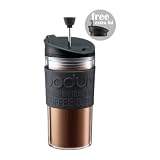 from Bodum BODUM TRAVEL PRESS Coffee/Tea maker with extra lid 0.35l /12 oz Black Model K11102BL