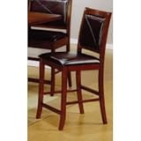 24 Inch Bar Stool (Set of 2) in Deep Distressed Dark Brown - Coaster
