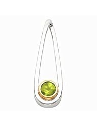 18K Two-Tone Gold Peridot Pendant -- LIFETIME WARRANTY