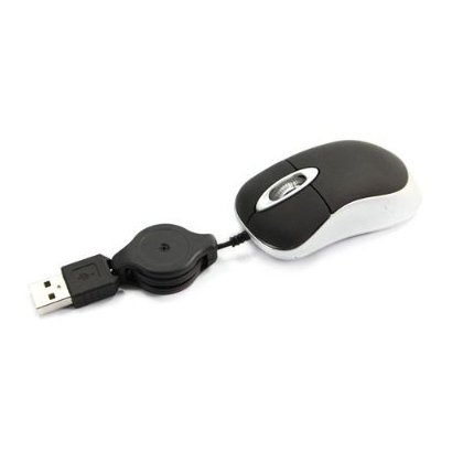 TOOGOO Black Mini Retractable USB Optical Scroll Wheel Mouse For PC