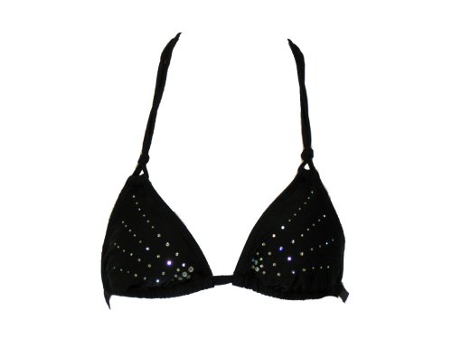 Guess Black/Red Sequined Triangle Swimsuit-top