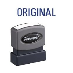 Xstamper Ecostamp "Original" Title Stamp, 2 x 0.5 Inches, Blue (4406)