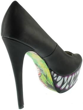 Iron Fist Womens Timmy Chew Graphic Slip On Platform Heels Black 9