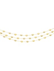 14K Yellow Gold 17" 1.1mm Cable Chain Link With Alternate Polish Textured Tube Pebble Necklace With Lobster Clasp