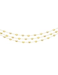 17" 14K Yellow Gold 1.1mm (0.04") Cable Chain Link w/ Alternate Polished Textured Tube Pebble Necklace w/ Lobster Clasp