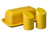 Waechtersbach Butterdish and Salt & Pepper Set, Buttercup
