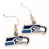 Seattle Seahawks Enameled NFL Team Logo Dangle Earrings