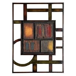 Beautiful Geometric Metal Wall Decor Sculpture 27"h, 20"w