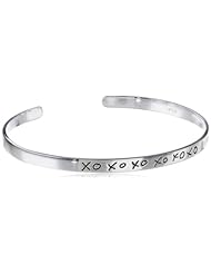 Sterling Silver "XOXOXO" Cuff Bangle Bracelet