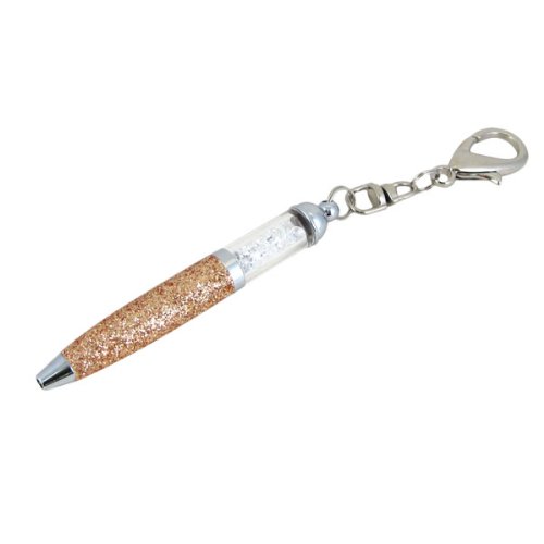 Glitter Mini Pen Purse Charm, Blue Ink