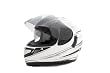 Faze Phoenix Matte White Silver Air Pump Dual Visor Motorcycle Helmet (Large)