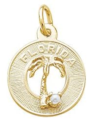 Rembrandt Charms Florida Palm Tree Charm, 10K Yellow Gold