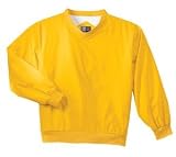Personalized custom embroidered female golfer design on nylon windshirt, mens xxxxx-large, gold