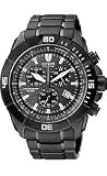 Citizen Eco-Drive WR100 All Black Chronograph Black Dial Men's Watch #AT0815-51E