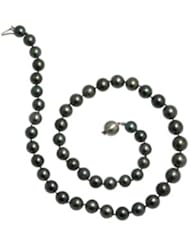 14K White Gold 18" "AB" Quality Pearl 9-11.5mm Natural Color Tahitian Necklace