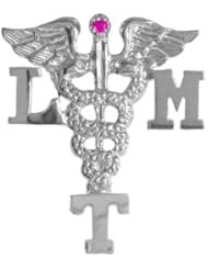 NursingPin - Licensed Massage Therapist LMT Graduation Pin with Ruby in Silver