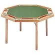 Solid Wood Octagonal Poker Table with Upholstered Top