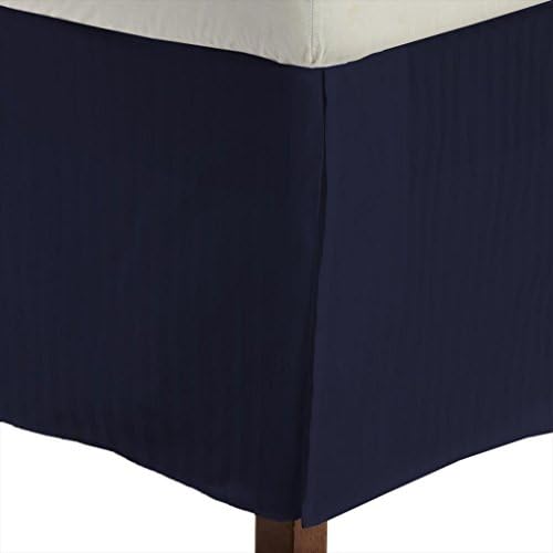 Navy Blue Stripe 401 TC New Egyptian Cotton Bed Sheet Set 4PCs King-XL (78X84 Inch) & 27 Inch Pocket Drop