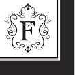 Monogram Black & White Cocktail Napkins - F