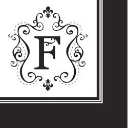Monogram Cocktail Napkin - F