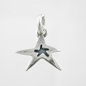 Little Folk Art Star Charm in Sterling Silver, #9205