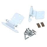 Amerock BP7128-W 3/8 inch Inset Face Mount Self Closing Hinge, White, 2-Pack