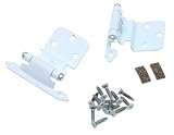 Amerock BP7128-W 3/8-Inch Inset Face Mount Self Closing Hinge, White, 2-Pack