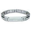 Stainless Steel Polished Bracelet with Cubic Zirconia - 8'' long