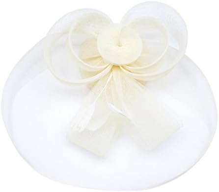 Womens Fascinator Hat Feather Mesh Flower Shape with Hair Clip