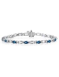 14k White Gold Diamond and Sapphire Bracelet