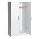 Elite 32 Inch Multi-use Wardrobe Cabinet in White Finish