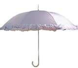 Ruffle Parasol Umbrella Full Size (White)