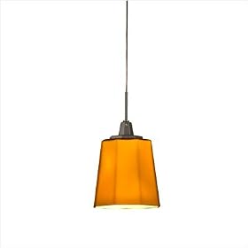 Buy American Fluorescent ATPLAMSN Estate LED Pendant, Satin Nickel with Amber Glass by American Fluorescent now!
