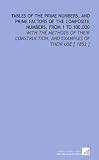 Tables of the Prime Numbers, and Prime Factors of the Composite Numbers, From 1 to 100,000: With the Methods of Their Construction, and Examples of Their Use [ 1853 ]