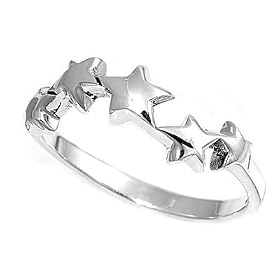 Sterling Silver Ring - 5 Stars: Jewelry