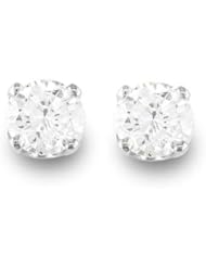 Natural 0.50 ctw Diamond Stud Earrings 14K White Gold